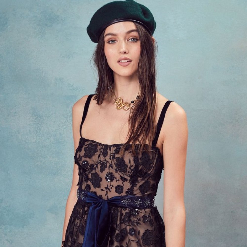 New For Love and Lemons Beatrice Embellished Lace Mini Dress M - Picture 5 of 15